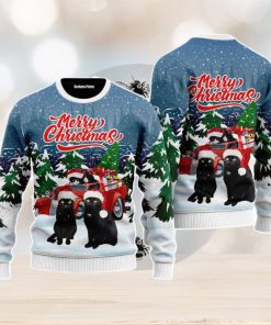 Merry Christmas Black Cat Christmas Unisex Ugly Sweater