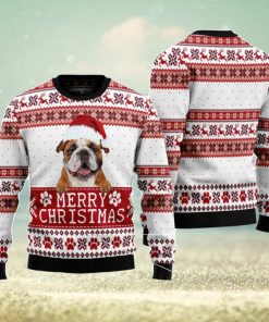 Merry Christmas Bulldog Christmas Gift Ugly Christmas Sweater Xmas Holiday