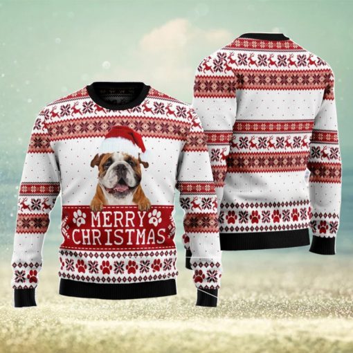 Merry Christmas Bulldog Christmas Gift Ugly Christmas Sweater Xmas Holiday