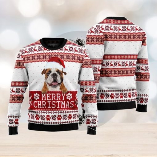 Merry Christmas Bulldog Christmas Gift Ugly Christmas Sweater Xmas Holiday