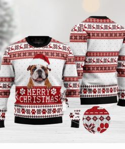 Merry Christmas Bulldog Ugly 3D Sweater Gift For Men And Women