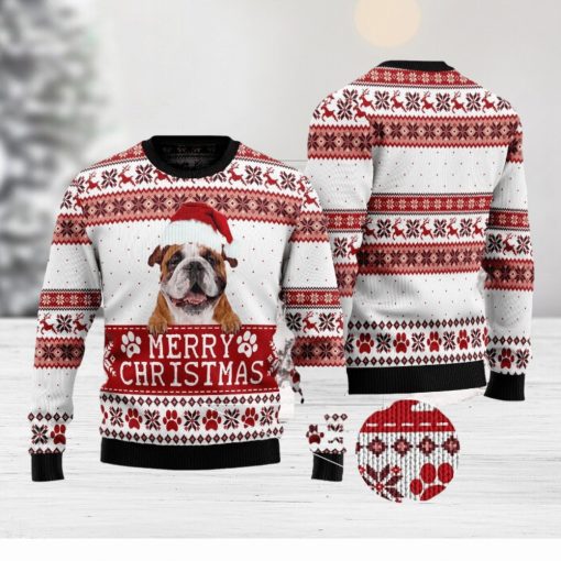 Merry Christmas Bulldog Ugly 3D Sweater Gift For Men And Women