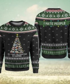 Merry Christmas Camping All I Want For Is I Hate People For Christmas Gifts Knitting Pattern Sweater