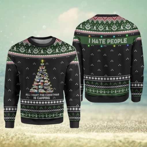 Merry Christmas Camping All I Want For Is I Hate People For Christmas Gifts Knitting Pattern Sweater