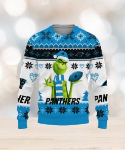 Merry Christmas Football American Grinch Cute Carolina Panthers 3D Sweater