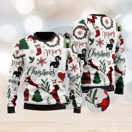 Merry Christmas Print Ugly Xmas Wool Knitted Sweater