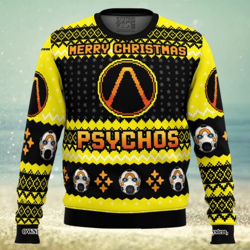 Merry Christmas Psychos Borderlands Knitting Pattern Ugly Christmas Holiday Sweater