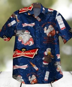 Merry Christmas Santa Claus With Beer Budweiser Hawaiian Shirt