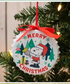 Merry Christmas Snoopy Bottle Cap Ornament
