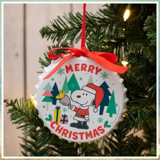 Merry Christmas Snoopy Bottle Cap Ornament