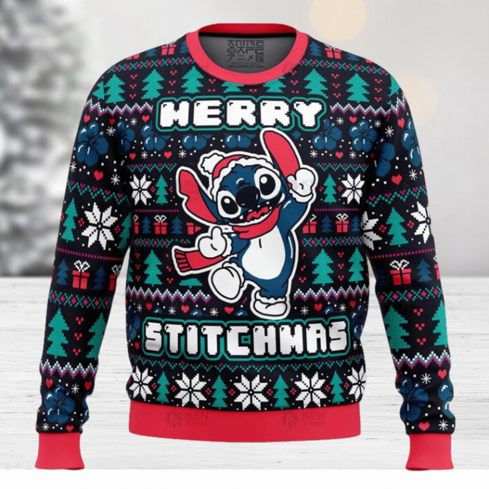 Merry Stitchmas Funny Stitch Christmas Sweater - Limotees