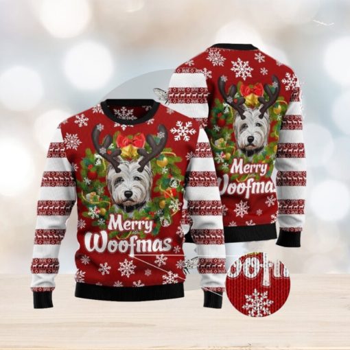 Merry Woofmas West HighLand White Terrier Knitted 3D Sweater For Christmas