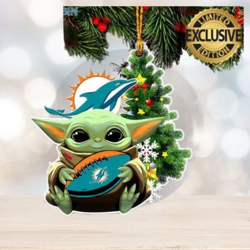 Miami Dolphins Baby Yoda NFL Christmas Tree Decorations Ornament