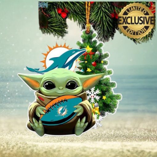 Miami Dolphins Baby Yoda NFL Christmas Tree Decorations Ornament
