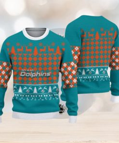 Miami Dolphins Check Christmas Sweater