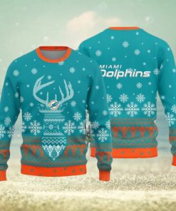 Miami Dolphins Christmas Reindeer Knitted Sweater