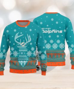 Miami Dolphins Christmas Reindeer Knitted Sweater