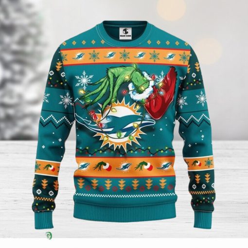 Miami Dolphins Grinch Xmas Ugly Christmas Sweater Best Christmas Gift Ideas