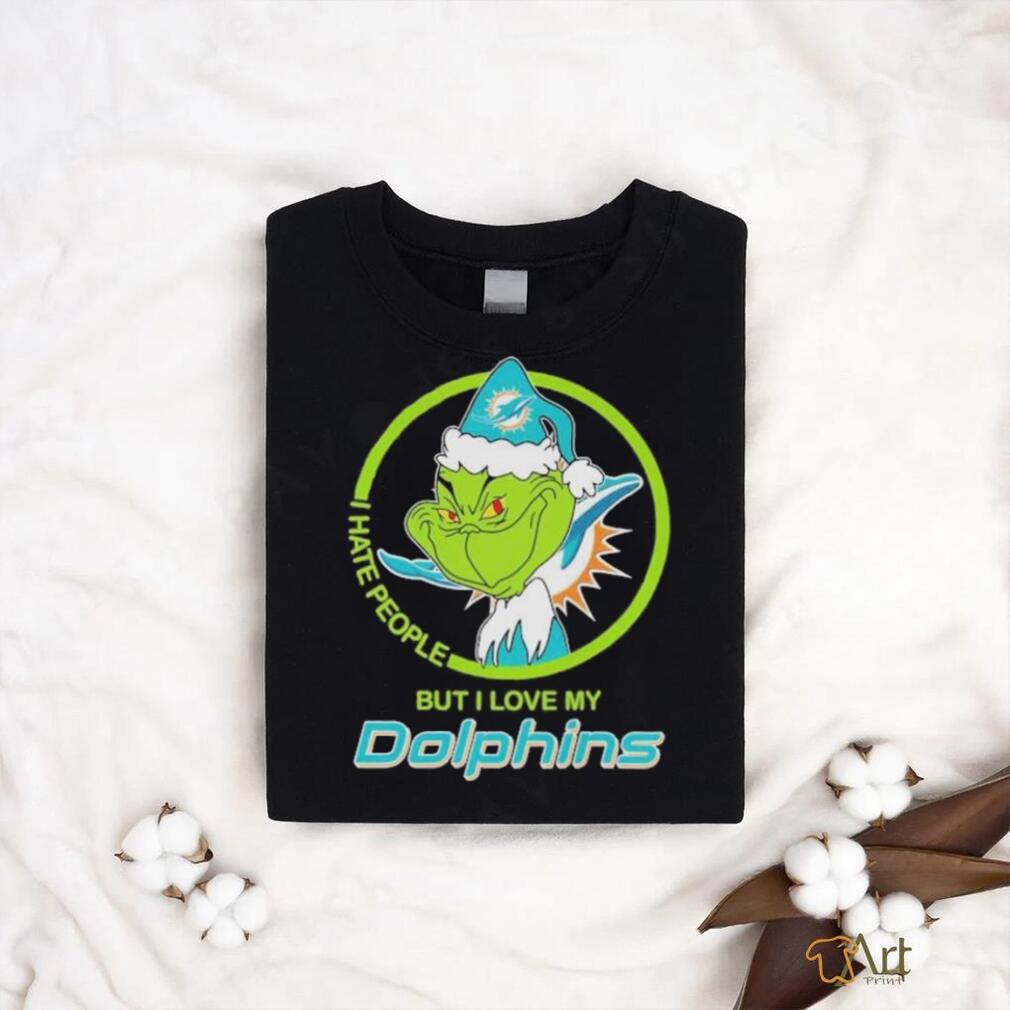 Miami Dolphins NFL Christmas Grinch Santa I Hate People But I Love My Dolphins shirt Miami Dolphins NFL Christmas Grinch Santa I Hate People But I Love My Dolphins shirt