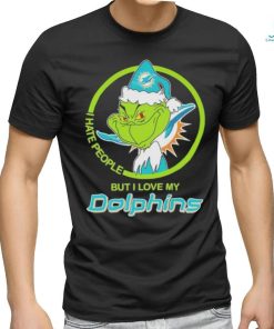Miami Dolphins NFL Christmas Grinch Santa I Hate People But I Love My Dolphins shirt