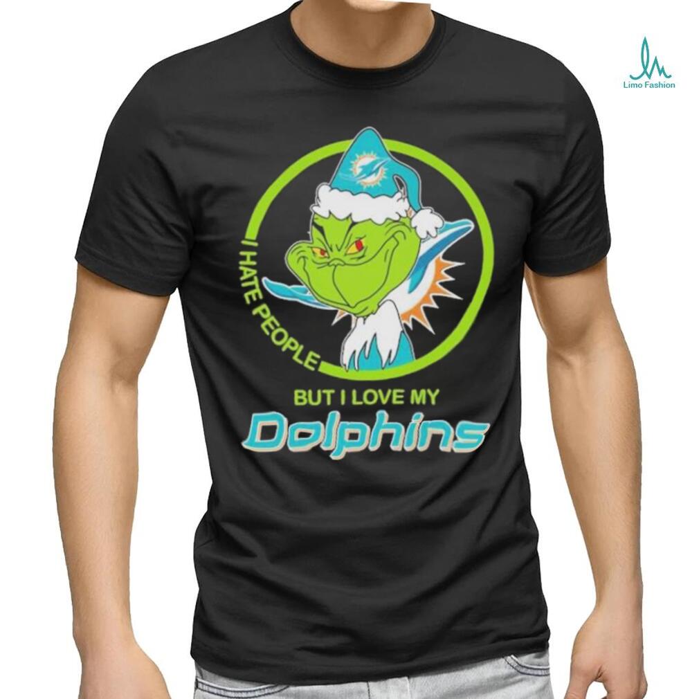 Miami Dolphins NFL Christmas Grinch Santa I Hate People But I Love My Dolphins shirt Miami Dolphins NFL Christmas Grinch Santa I Hate People But I Love My Dolphins shirt