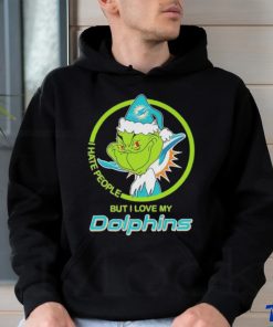 Miami Dolphins NFL Christmas Grinch Santa I Hate People But I Love My Dolphins shirt