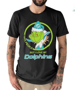Miami Dolphins NFL Christmas Grinch Santa I Hate People But I Love My Dolphins shirt