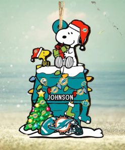 Miami Dolphins NFL Snoopy Ornament Personalized Christmas 2023 Holidays