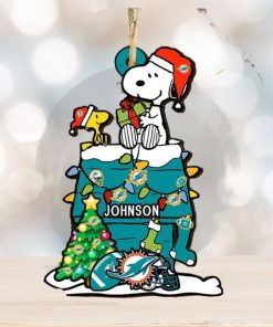 Miami Dolphins NFL Snoopy Ornament Personalized Christmas 2023 Holidays