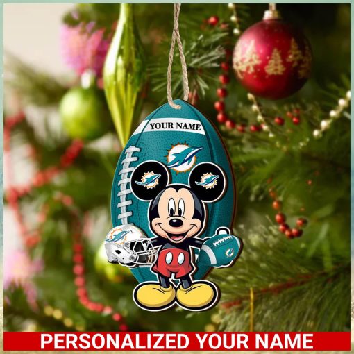 Miami Dolphins Personalized Your Name Mickey Mouse And NFL Team Ornament SP161023179ID03