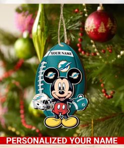Miami Dolphins Personalized Your Name Mickey Mouse And NFL Team Ornament SP161023179ID03