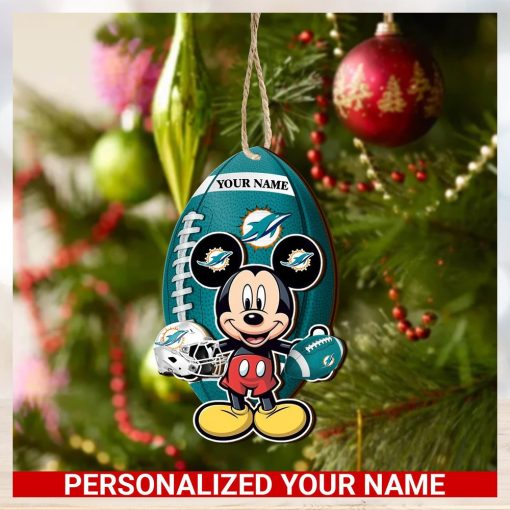 Miami Dolphins Personalized Your Name Mickey Mouse And NFL Team Ornament SP161023179ID03