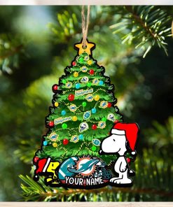 Miami Dolphins Personalized Your Name Snoopy And Peanut Ornament Christmas Gifts For NFL Fans SP161023148ID03