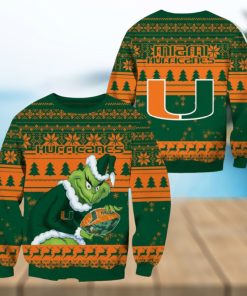 Miami Hurricanes Grinch Christmas Ugly Sweater NCAA Funny Gift For Men And Women