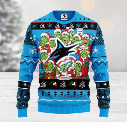 Miami Marlins 12 Grinch Xmas Day Christmas Ugly Sweater Christmas Gift For Fans Party Hoiliday Gift