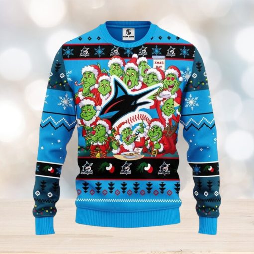 Miami Marlins 12 Grinch Xmas Day Christmas Ugly Sweater Christmas Gift For Fans Party Hoiliday Gift