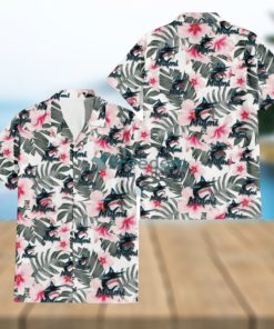 Miami Marlins White Hibiscus Green Leaf White Background 3D Hawaiian Shirt Gift For Fans