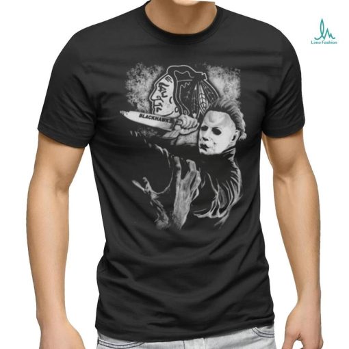Michael Jason Myers Friday The 13Th Chicago Blackhawks Halloween 2023 T Shirt