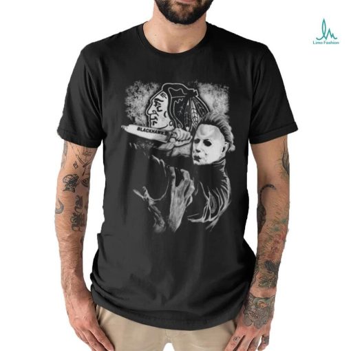 Michael Jason Myers Friday The 13Th Chicago Blackhawks Halloween 2023 T Shirt