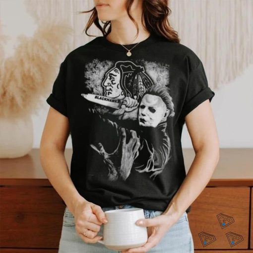 Michael Jason Myers Friday The 13Th Chicago Blackhawks Halloween 2023 T Shirt