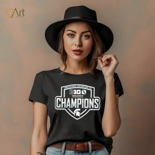 Michigan State Spartans Blue 84 2023 Big Ten Women’s Cross Country Champions Locker Room T Shirt
