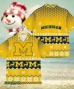 Michigan Wolverines Best Ugly Christmas 3D Hawaiian Shirt Printed Fans Gift For Family Holidays