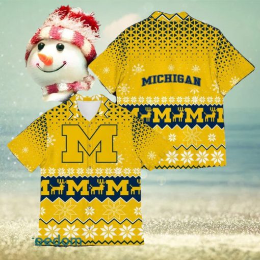 Michigan Wolverines Best Ugly Christmas 3D Hawaiian Shirt Printed Fans Gift For Family Holidays