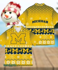 Michigan Wolverines Best Ugly Christmas 3D Hawaiian Shirt Printed Fans Gift For Family Holidays