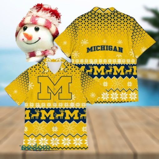 Michigan Wolverines Best Ugly Christmas 3D Hawaiian Shirt Printed Fans Gift For Family Holidays