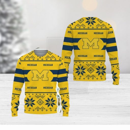 Michigan Wolverines Custom New Uniforms For Fan Gear Ugly Christmas AOP Sweater