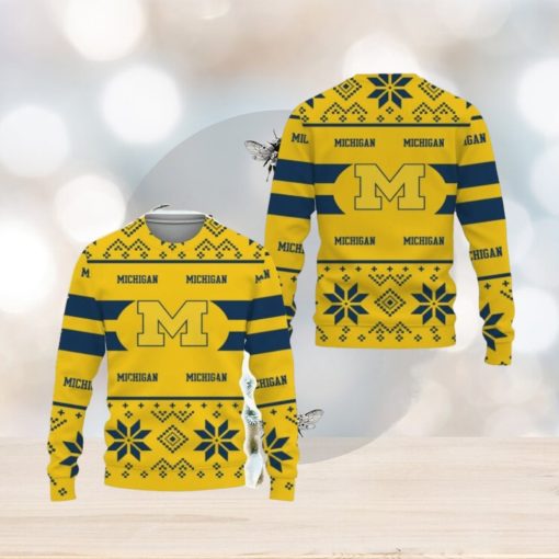 Michigan Wolverines Custom New Uniforms For Fan Gear Ugly Christmas AOP Sweater