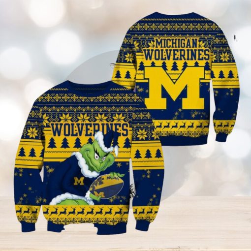 Michigan Wolverines Grinch Christmas Ugly Sweater NCAA Funny Gift For Men And Women