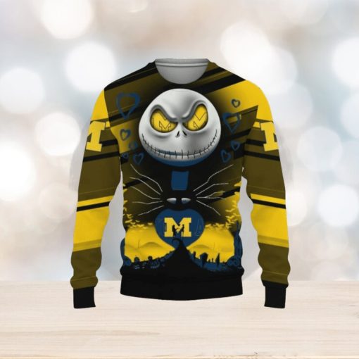 Michigan Wolverines Jack Skellington 2023 3D Sweater Unisex Christmas Gift