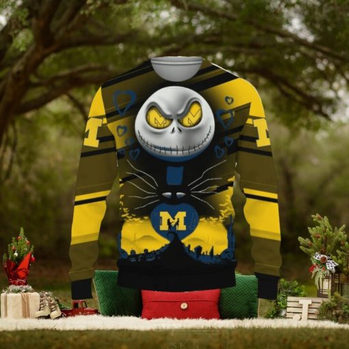 Michigan Wolverines Jack Skellington 2023 3D Sweater Unisex Christmas Gift